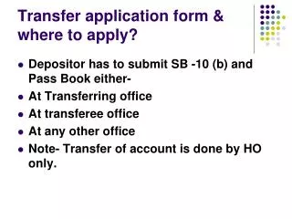 Transfer application form &amp; where to apply?