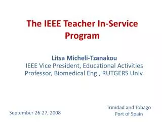 The IEEE Teacher In-Service Program