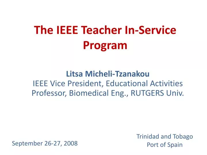 the ieee teacher in service program