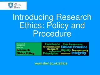 Introducing Research Ethics: Policy and Procedure