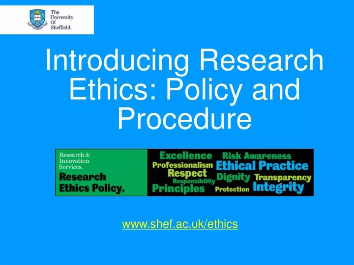 introducing research ethics policy and procedure
