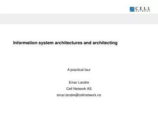 Information system architectures and architecting