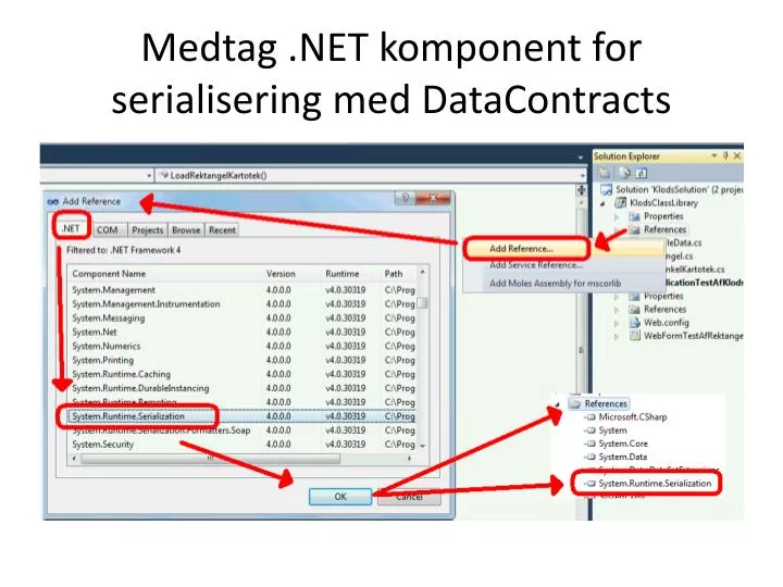 medtag net komponent for serialisering med datacontracts