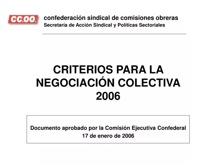 criterios para la negociaci n colectiva 2006