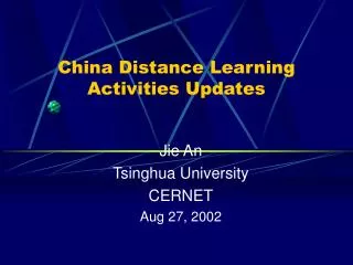 China Distance Learning Activities Updates