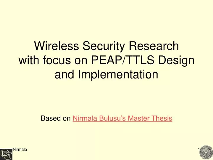 wireless security research with focus on peap ttls design and implementation
