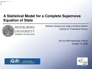 A Statistical Model for a Complete Supernova Equation of State