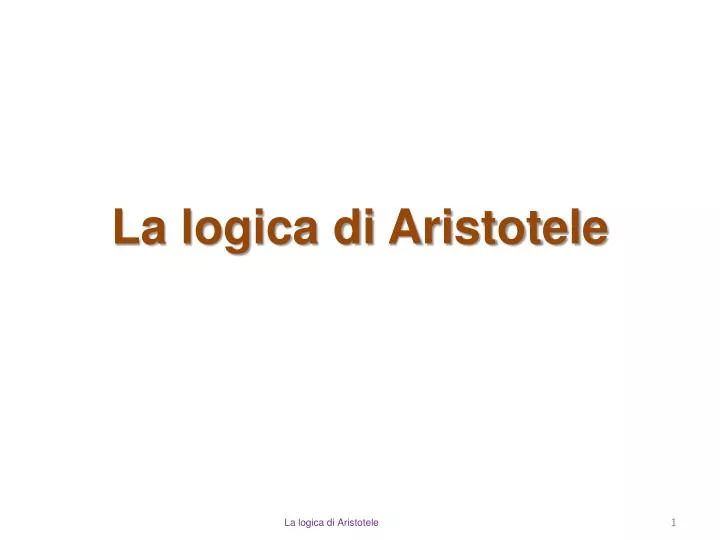la logica di aristotele