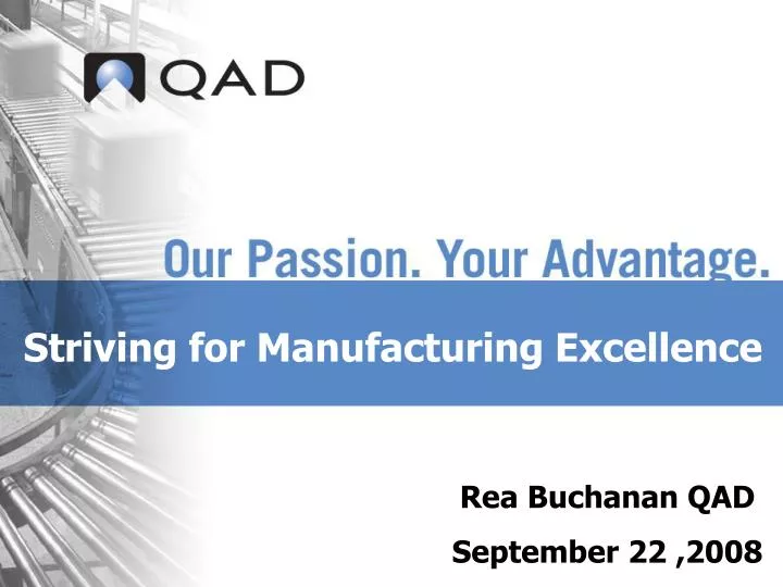 striving for manufacturing excellence