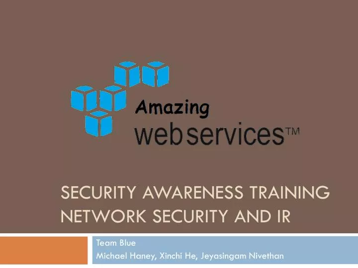 security awareness training network security and ir