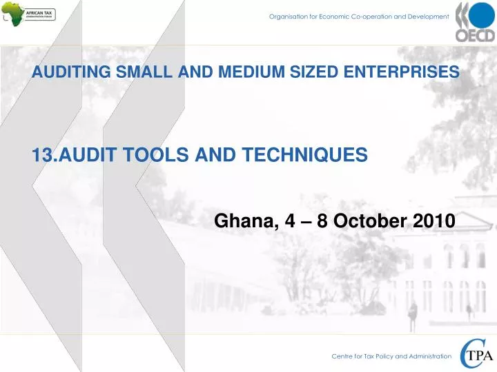 auditing small and medium sized enterprises 13 audit tools and techniques