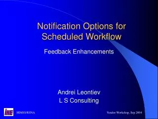 Notification Options for Scheduled Workflow