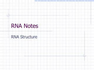 RNA Notes