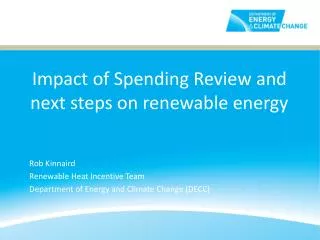 Impact of Spending Review and next steps on renewable energy