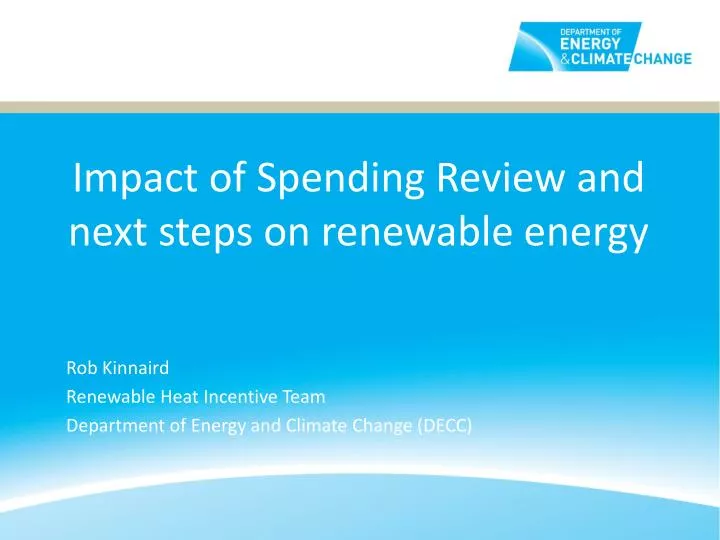 impact of spending review and next steps on renewable energy