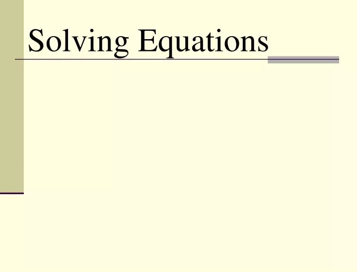 solving equations