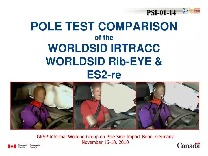 pole test comparison of the worldsid irtracc worldsid rib eye es2 re