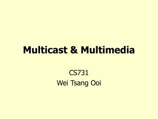 Multicast &amp; Multimedia