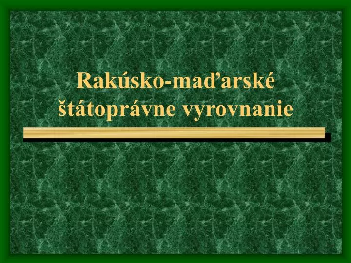 rak sko ma arsk t topr vne vyrovnanie