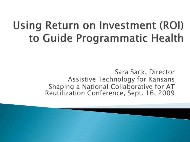 using return on investment roi to guide programmatic health