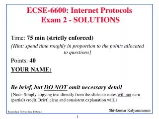 ECSE-6600: Internet Protocols Exam 2 - SOLUTIONS