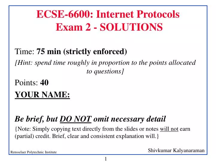 ecse 6600 internet protocols exam 2 solutions