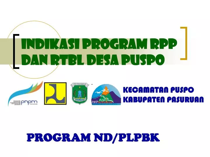 indikasi program rpp dan rtbl desa puspo