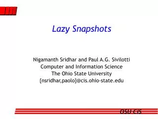 Lazy Snapshots