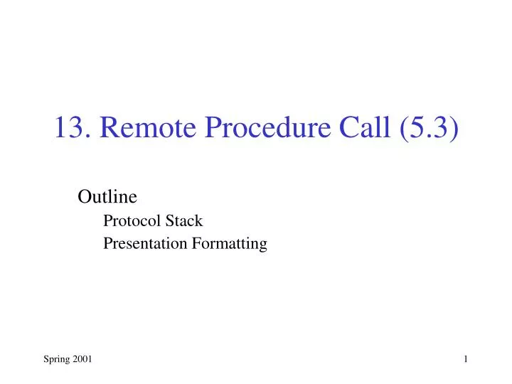 13 remote procedure call 5 3
