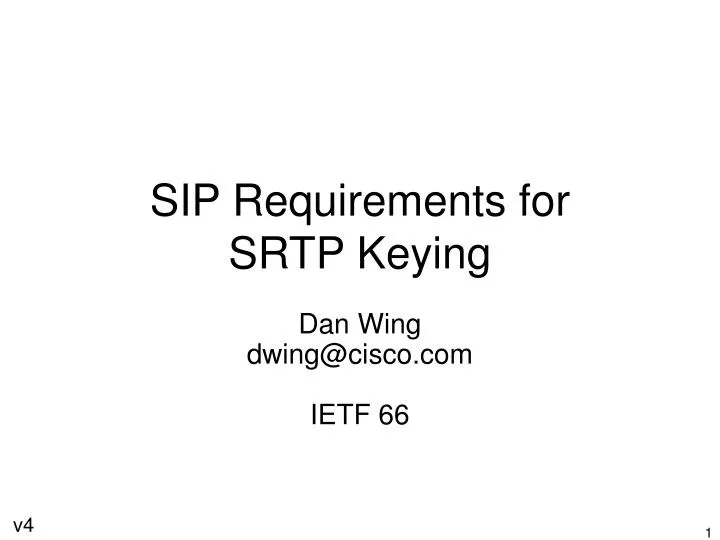 sip requirements for srtp keying