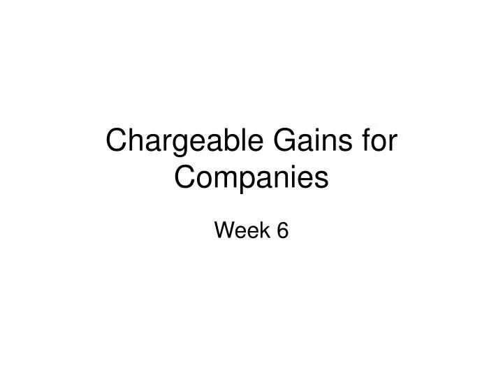 chargeable gains for companies