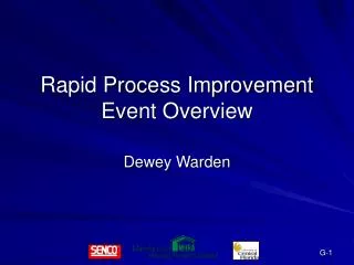 Rapid Process Improvement Event Overview