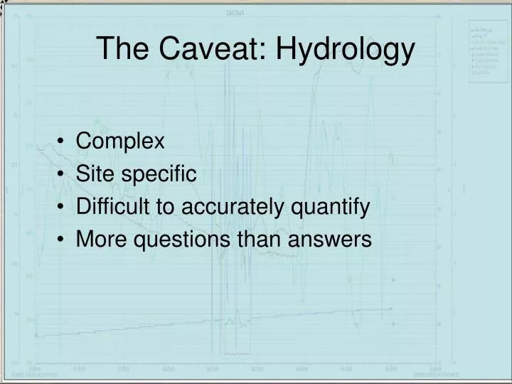 the caveat hydrology
