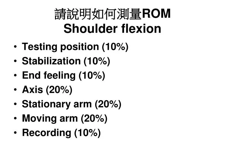 rom shoulder flexion