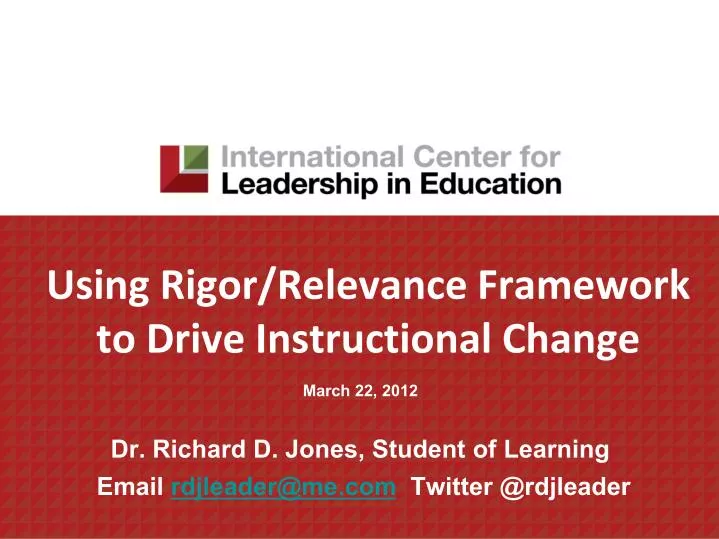 using rigor relevance framework to drive instructional change