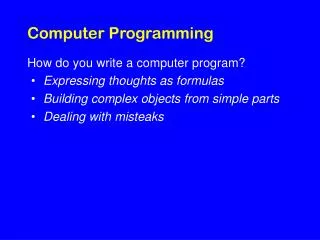 Computer Programming