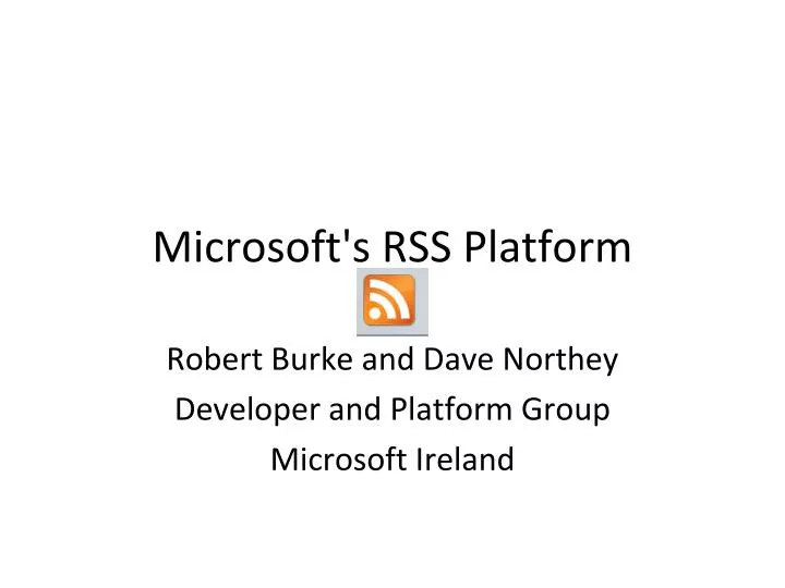 microsoft s rss platform