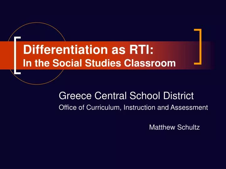 differentiation as rti in the social studies classroom