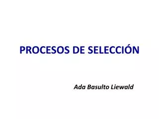 procesos de selecci n