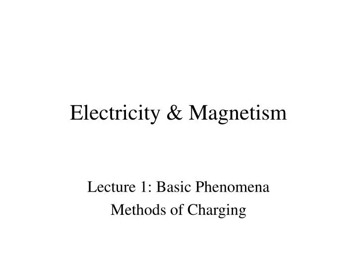 electricity magnetism