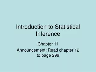 Introduction to Statistical Inference