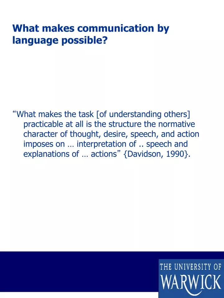 what makes communication by language possible
