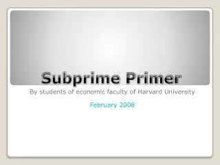 subprime primer