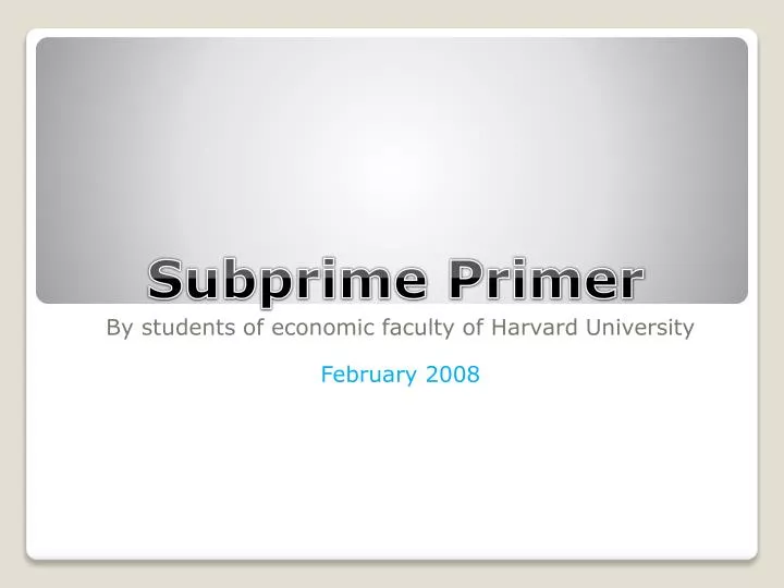 subprime primer