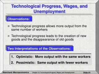 Technological Progress, Wages, and Unemployment