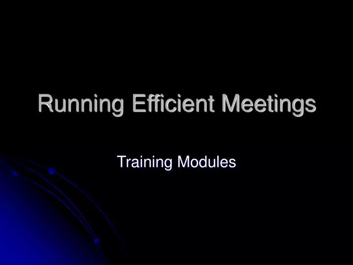 running efficient meetings