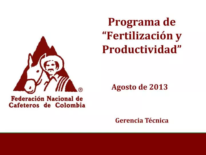 programa de fertilizaci n y productividad