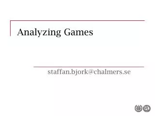Analyzing Games