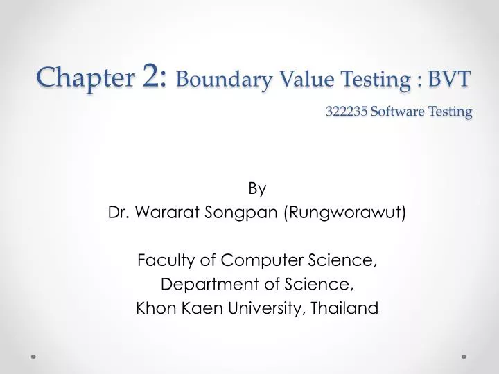 chapter 2 boundary value testing bvt 322235 software testing