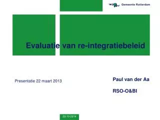 evaluatie van re integratiebeleid